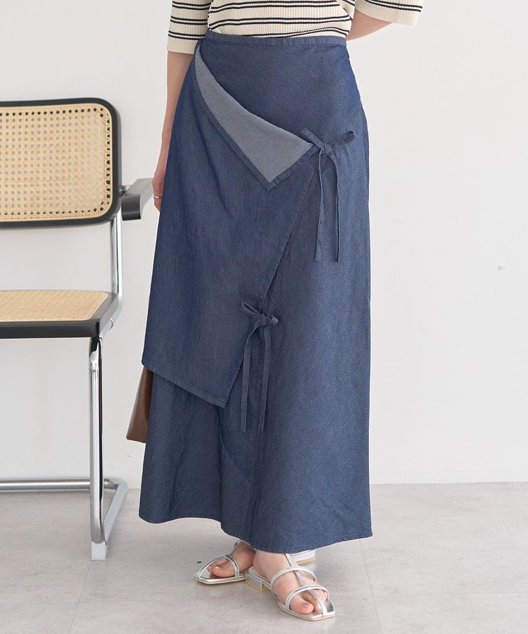 earth music&ecology「ランダムキリカエラップスカート」|スカート|Medium Indigo