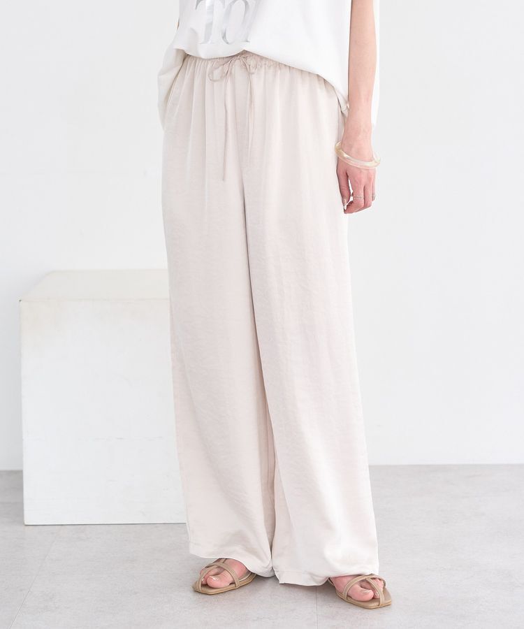 earth music&ecology「サテンイージーパンツ」|その他|Ecru