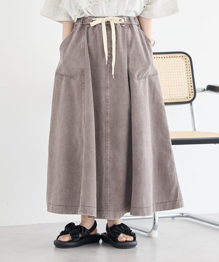 earth music&ecology「デニムフレアスカート」|フレア|Brown