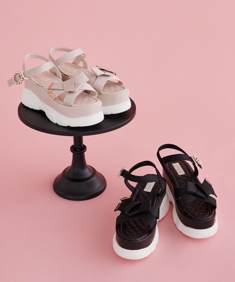 Maison de FLEUR「リボンビジュースニーカーサンダル」|サンダル|