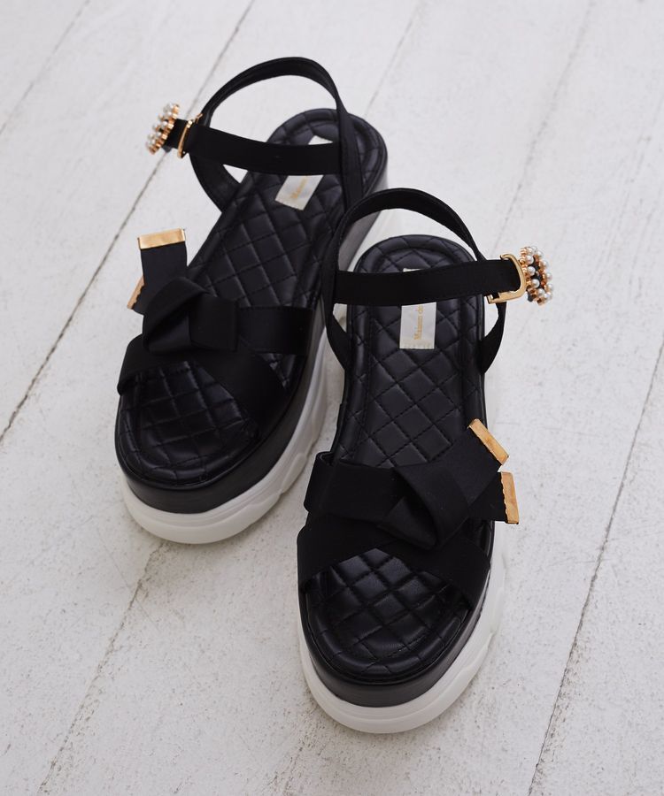 Maison de FLEUR「リボンビジュースニーカーサンダル」|サンダル|