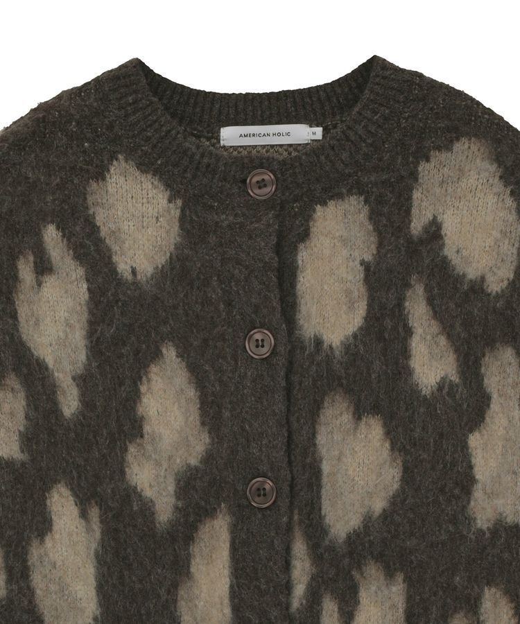AMERICAN HOLIC「レオパード柄ニットカーディガン」|カーディガン|