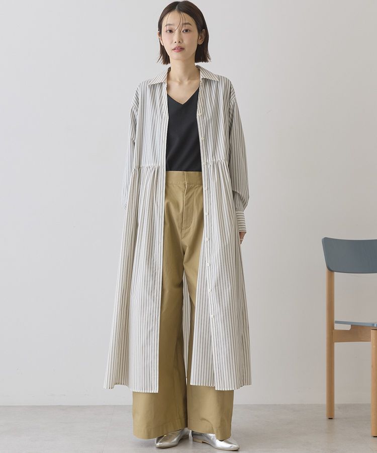 AMERICAN HOLIC「【イージーケア】ギャザーシャツワンピース」|ワンピース|