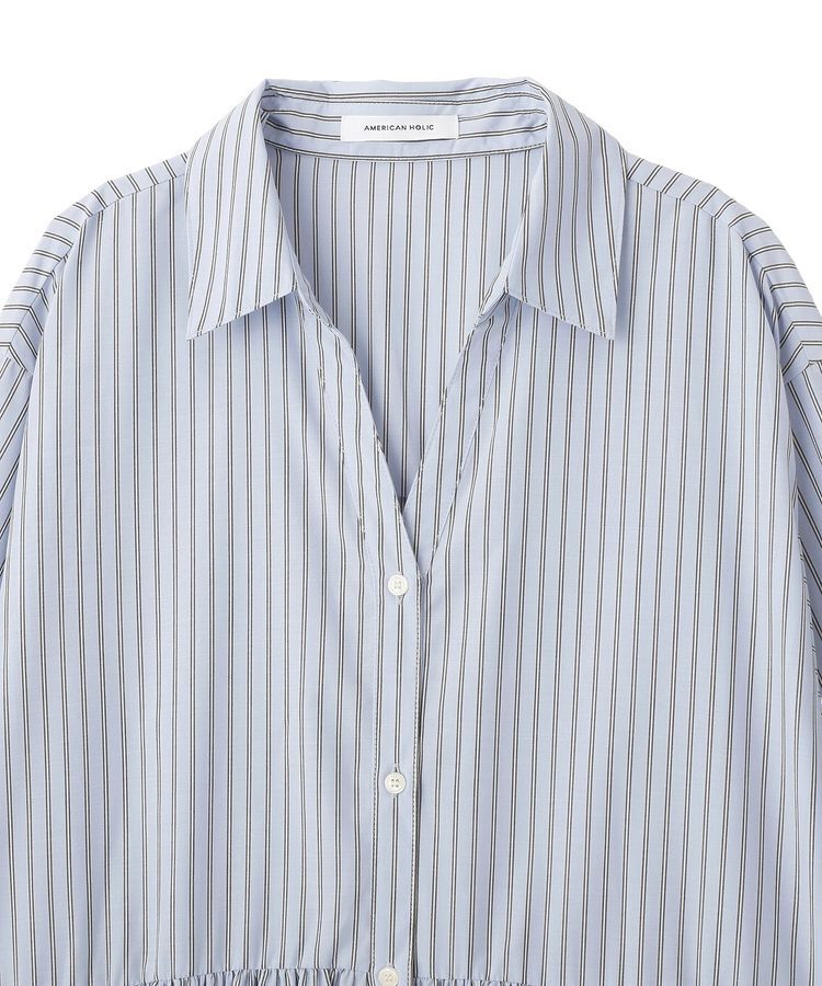 AMERICAN HOLIC「【イージーケア】ギャザーシャツワンピース」|ワンピース|