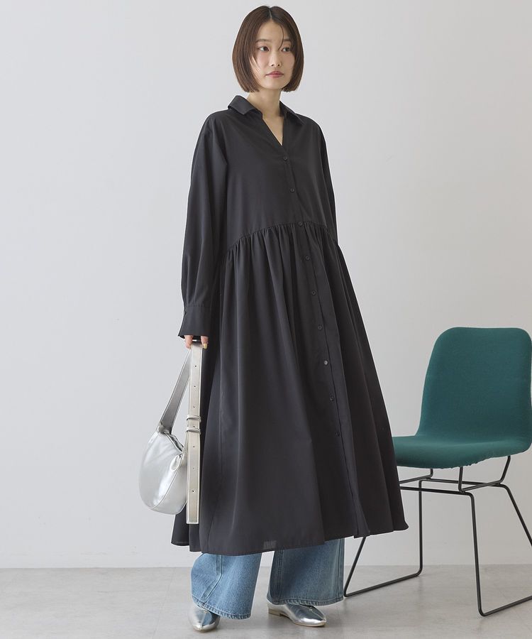 AMERICAN HOLIC「【イージーケア】ギャザーシャツワンピース」|ワンピース|