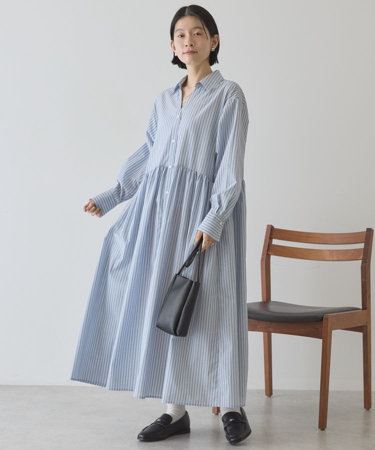 AMERICAN HOLIC「【イージーケア】ギャザーシャツワンピース」|ワンピース|