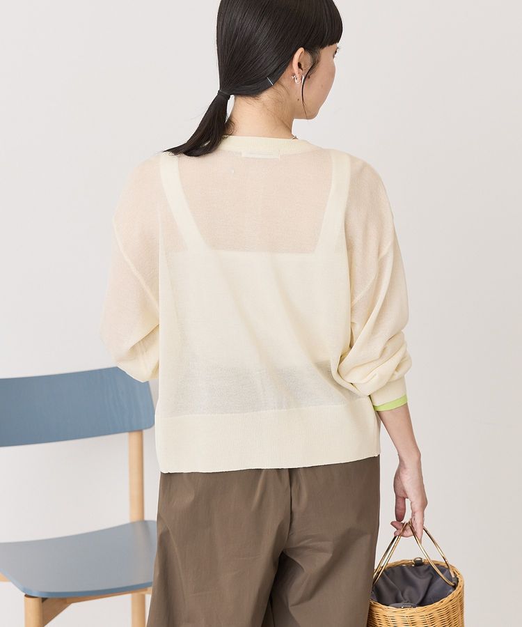 AMERICAN HOLIC「シアー配色ニットカーディガン」|カーディガン|