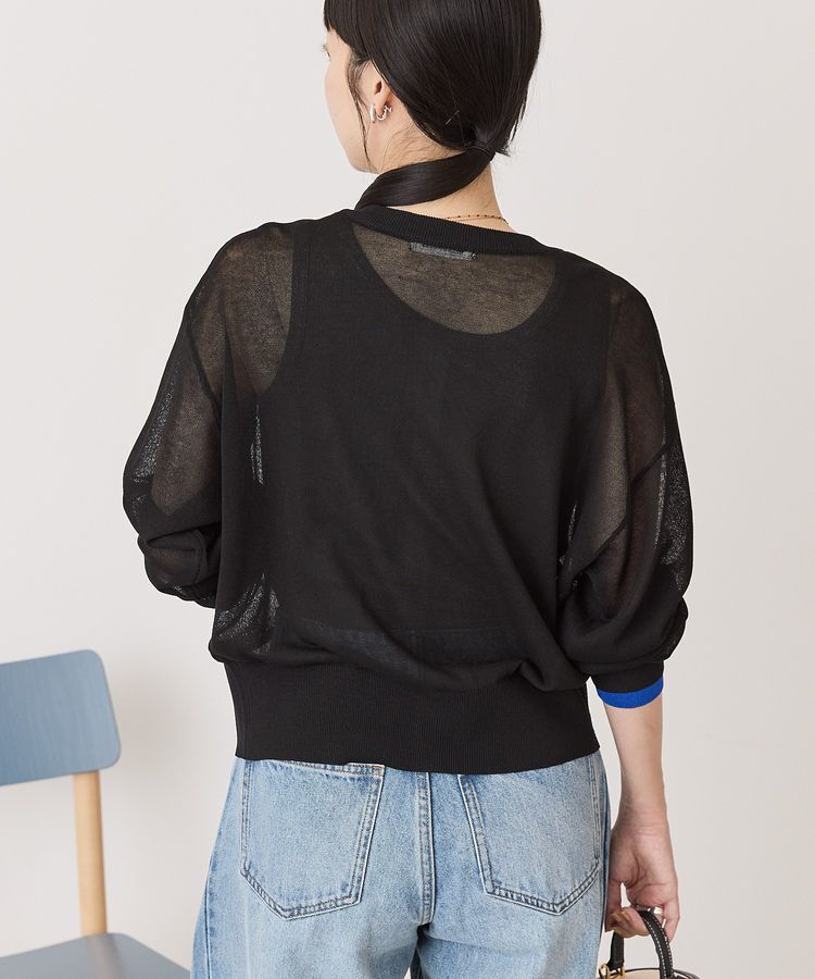 AMERICAN HOLIC「シアー配色ニットカーディガン」|カーディガン|