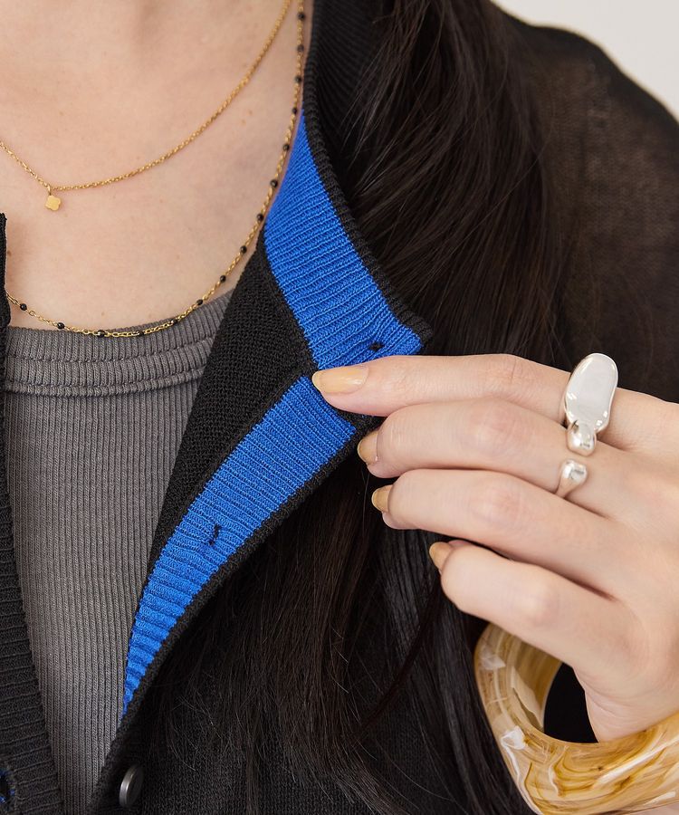 AMERICAN HOLIC「シアー配色ニットカーディガン」|カーディガン|