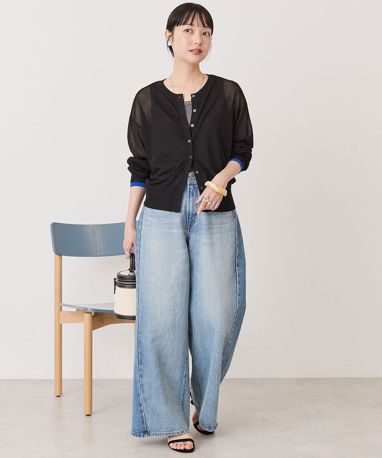 AMERICAN HOLIC「シアー配色ニットカーディガン」|カーディガン|