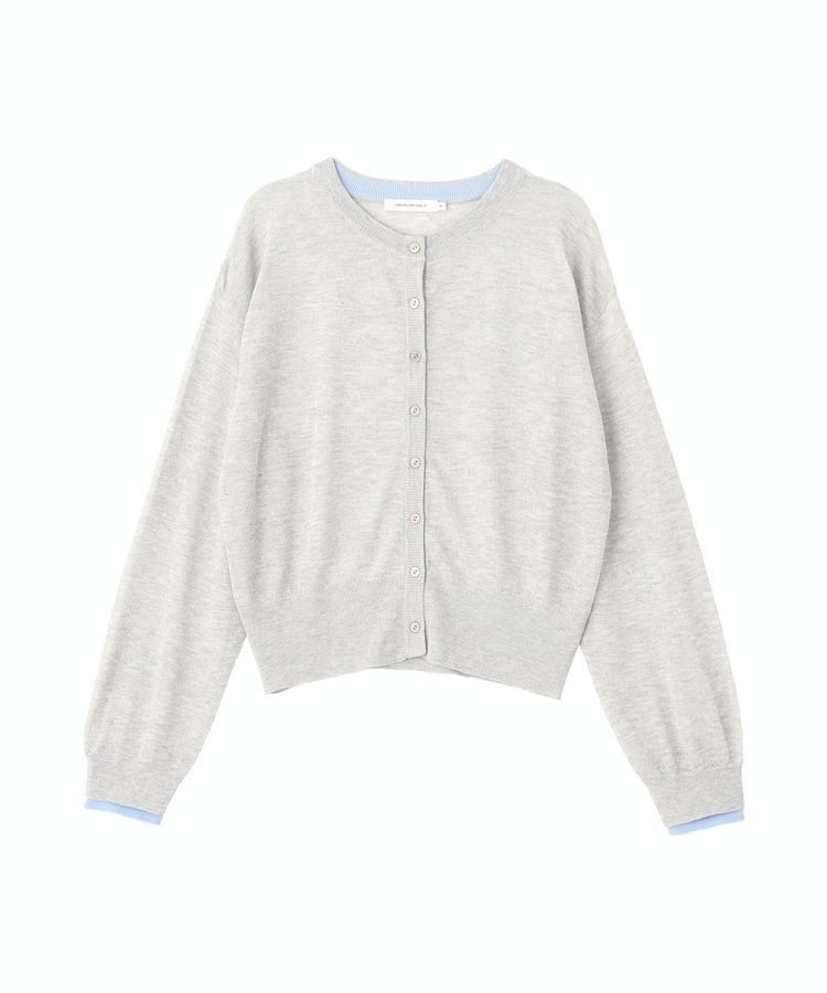 AMERICAN HOLIC「シアー配色ニットカーディガン」|カーディガン|