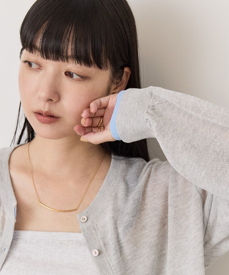 AMERICAN HOLIC「シアー配色ニットカーディガン」|カーディガン|