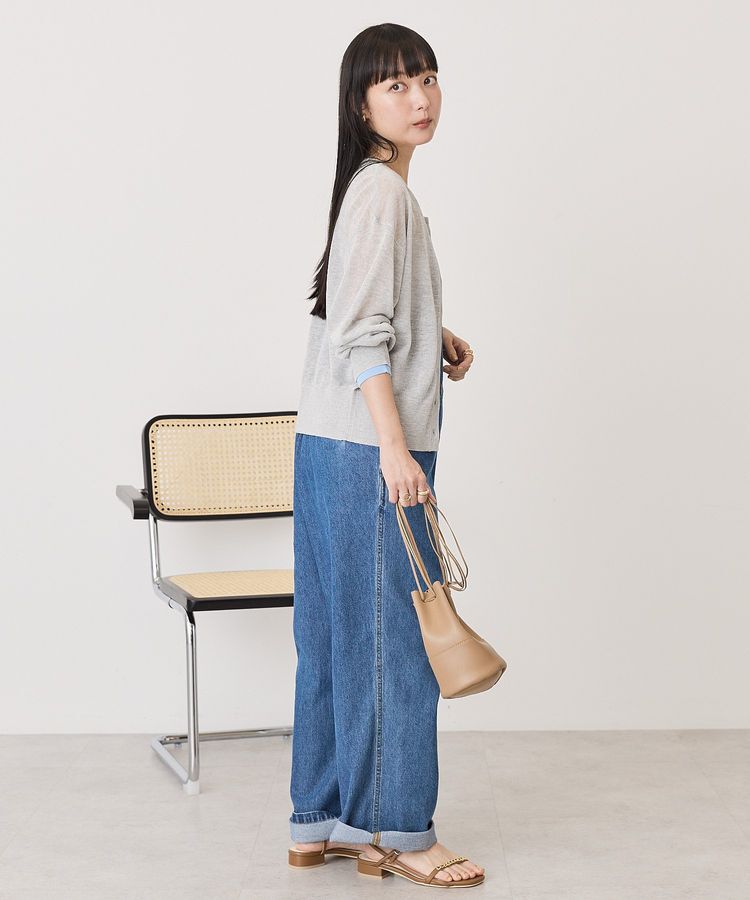 AMERICAN HOLIC「シアー配色ニットカーディガン」|カーディガン|