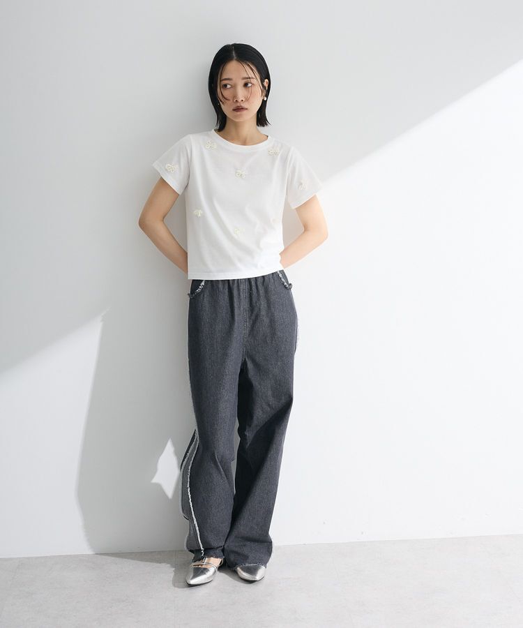 Green Parks「・swing by パールリボンモチーフTEE」|Tシャツ・カットソー|