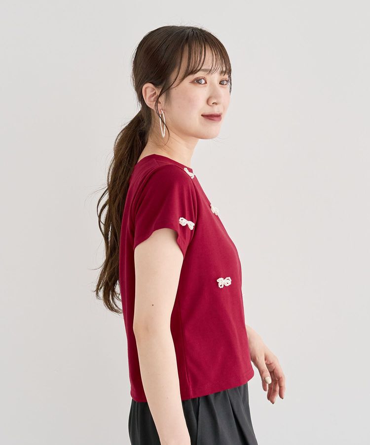 Green Parks「・swing by パールリボンモチーフTEE」|Tシャツ・カットソー|