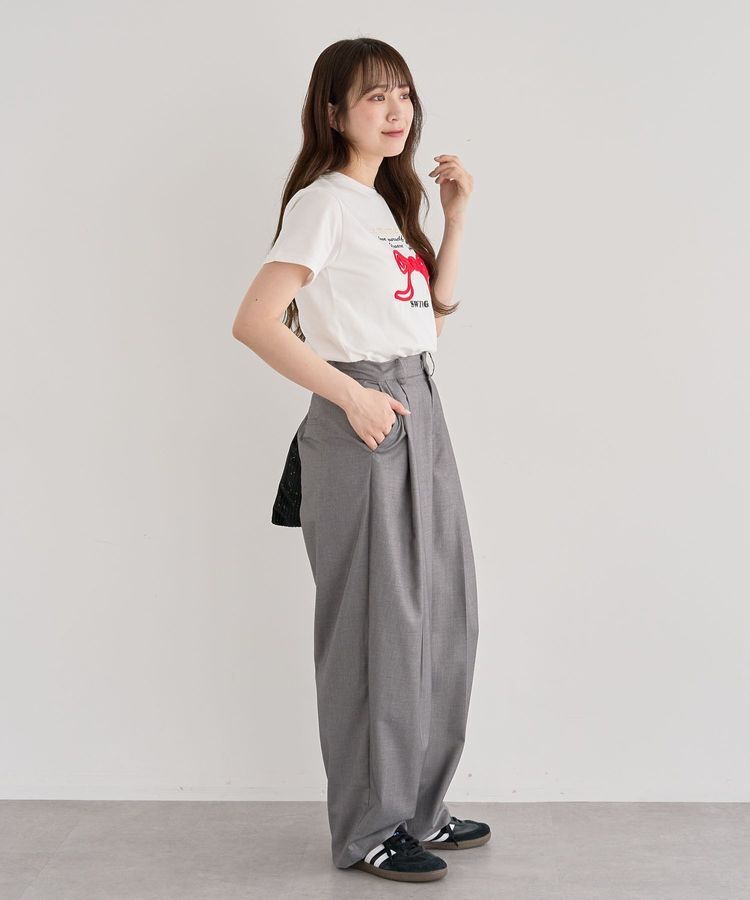 Green Parks「・swing by リボンモチーフコード刺繍TEE」|Tシャツ・カットソー|