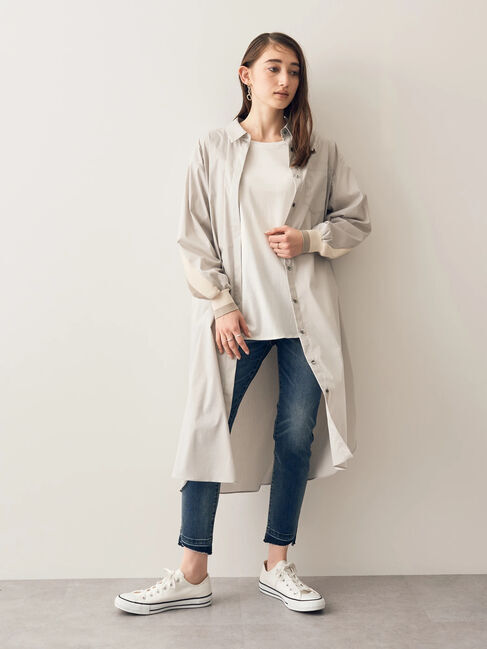 Editt by YECCA VECCA「リブMIXシャツワンピース」|ワンピース|