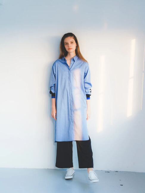 Editt by YECCA VECCA「リブMIXシャツワンピース」|ワンピース|