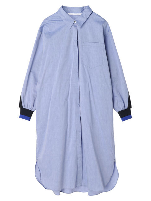 Editt by YECCA VECCA「リブMIXシャツワンピース」|ワンピース|