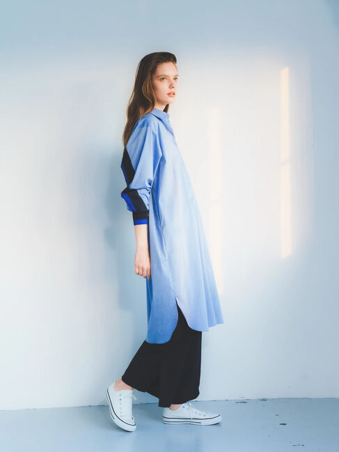 Editt by YECCA VECCA「リブMIXシャツワンピース」|ワンピース|