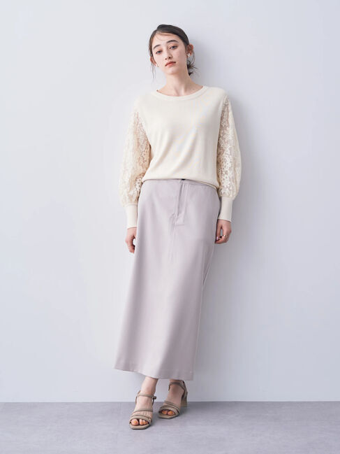 YECCA VECCA「袖レースニット」|ニット・セーター|