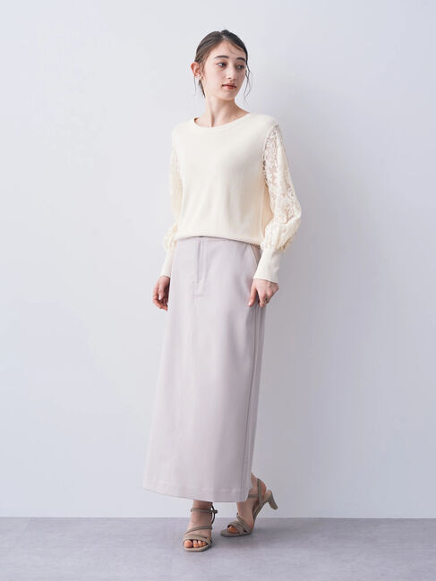 YECCA VECCA「袖レースニット」|ニット・セーター|