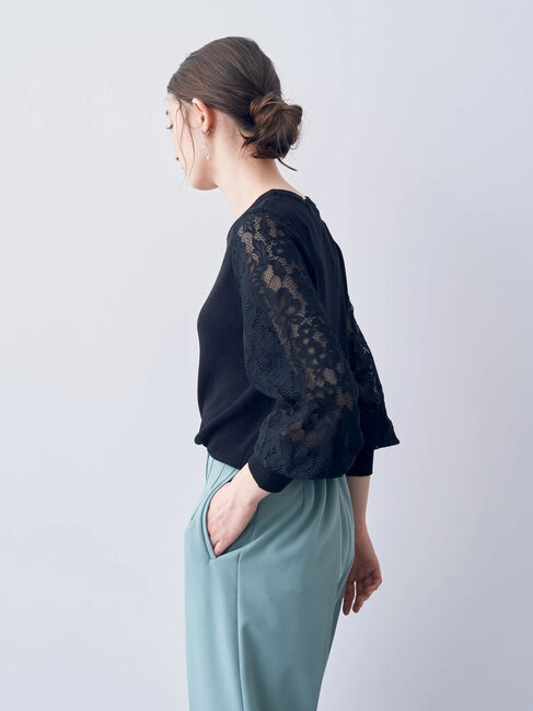 YECCA VECCA「袖レースニット」|ニット・セーター|