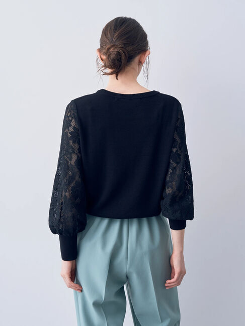 YECCA VECCA「袖レースニット」|ニット・セーター|