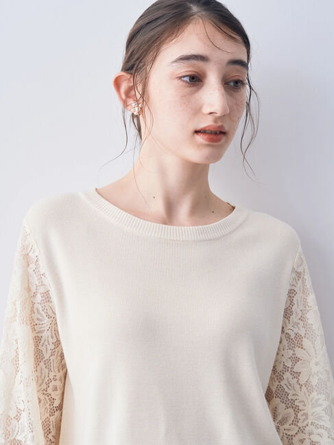 YECCA VECCA「袖レースニット」|ニット・セーター|