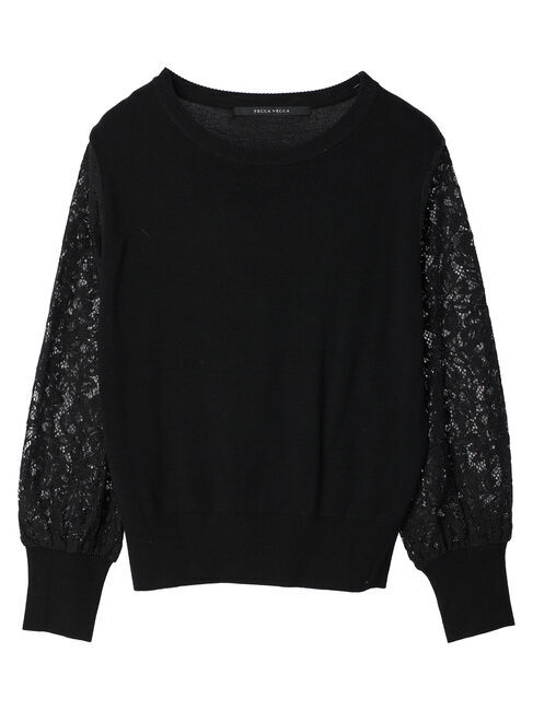 YECCA VECCA「袖レースニット」|ニット・セーター|