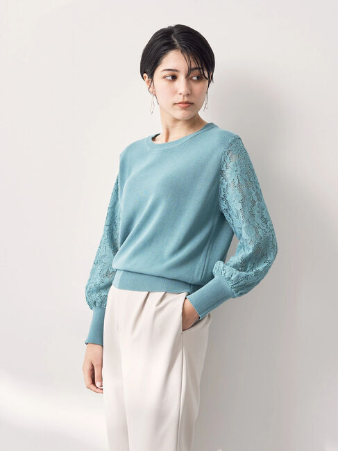 YECCA VECCA「袖レースニット」|ニット・セーター|