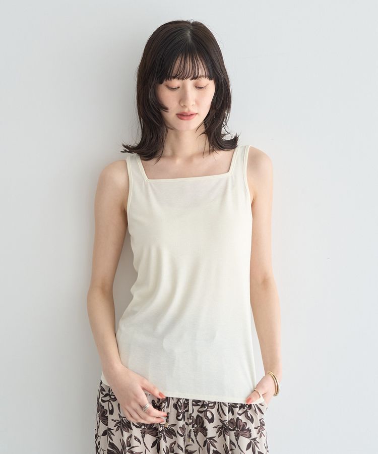 YECCA VECCA「2wayスクエアリブタンクトップ」|キャミソール|