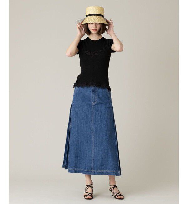 LOULOU WILLOUGHBY「【LOULOU WILLOUGHBY】サイドタックロングデニムスカート」|スカート|