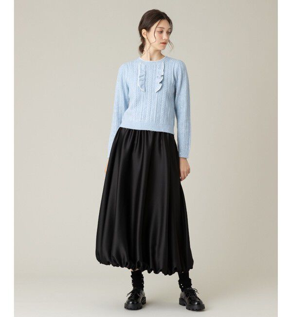 LOULOU WILLOUGHBY「【LOULOU WILLOUGHBY】フロントフリルラメプルオーバー」|ニット・セーター|