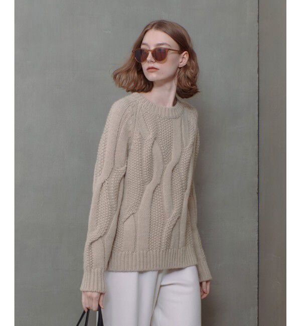 allureville「ランダムケーブルプルオーバー」|ニット・セーター|