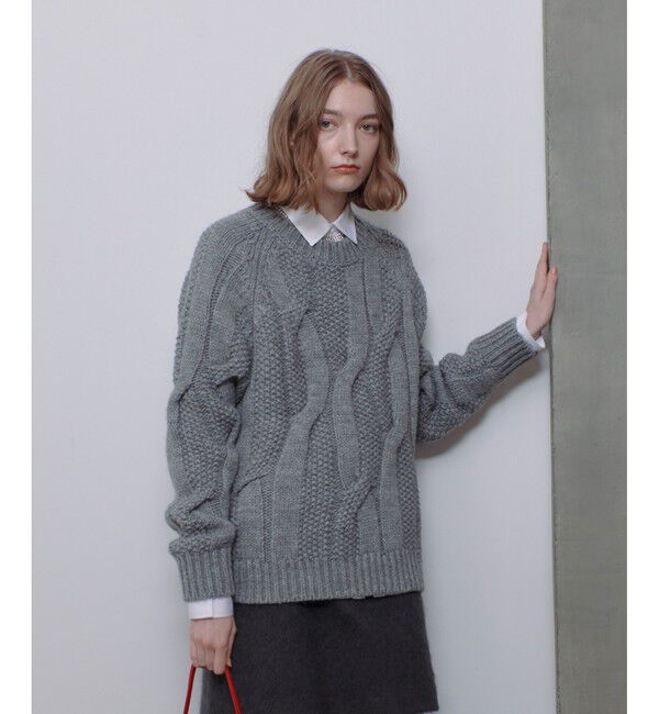 allureville「ランダムケーブルプルオーバー」|ニット・セーター|