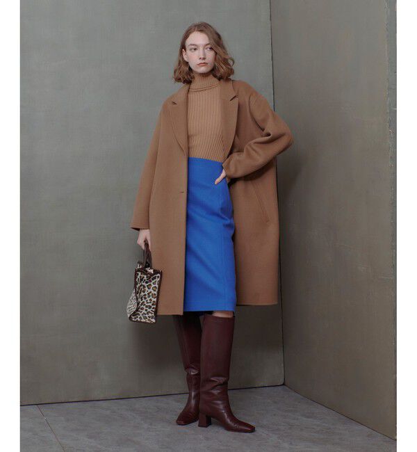 allureville「ハードメルトンスムースミディスカート」|タイト|