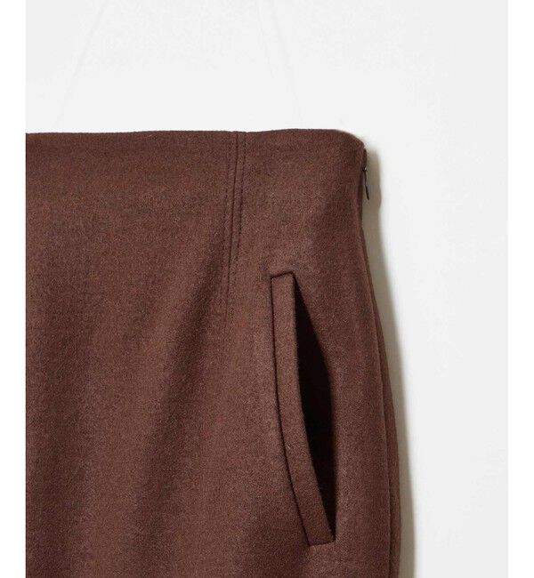 allureville「ハードメルトンスムースミディスカート」|タイト|