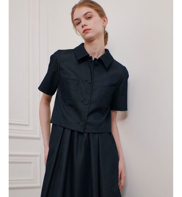 LOULOU WILLOUGHBY「◇【LOULOU WILLOUGHBY】シャンブレー半袖ジャケット」|その他|ネイビー