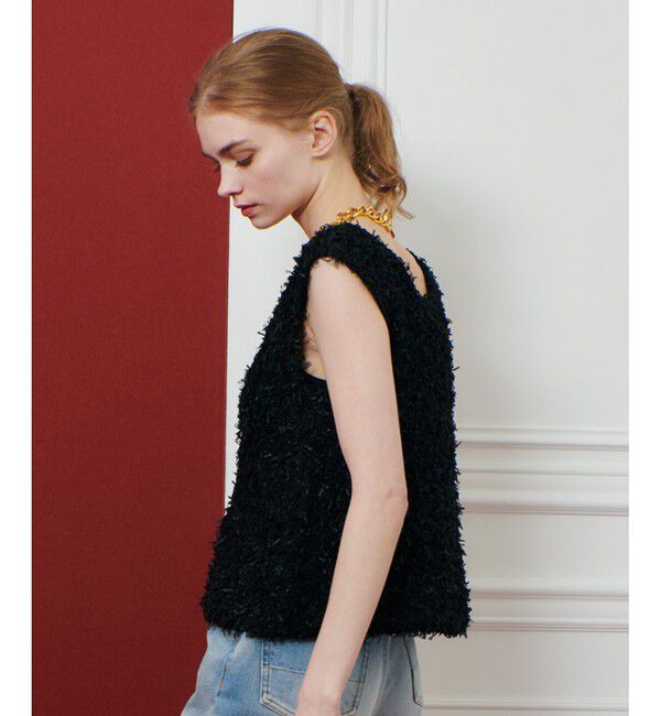 LOULOU WILLOUGHBY「【LOULOU WILLOUGHBY】リボンシャギープルオーバー」|ニット・セーター|