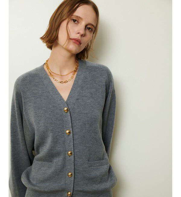 allureville「ウールスムースカーディガン」|カーディガン|グレー