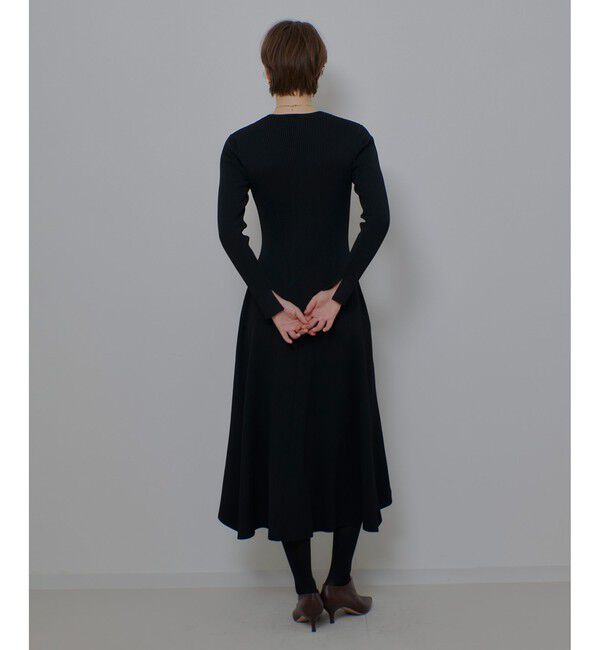 allureville「コンシールフロントマチフレアリブワンピース」|ワンピース|