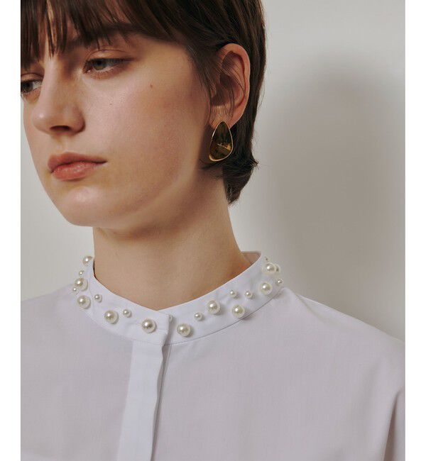 allureville「パールカラーコクーンブラウス」|シャツ・ブラウス|ホワイト