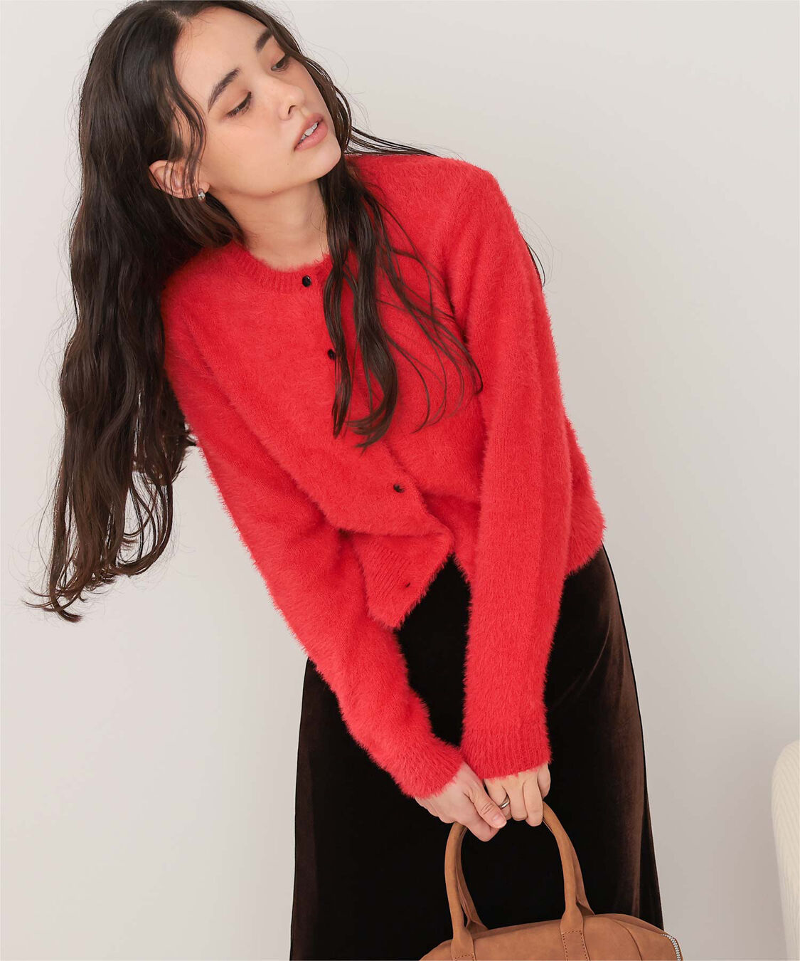 titivate「クルーネックミニシャギーニットカーディガン」|ニット・セーター|