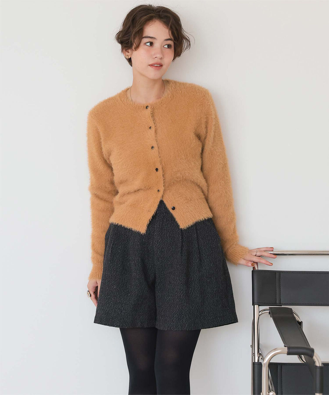 titivate「クルーネックミニシャギーニットカーディガン」|ニット・セーター|
