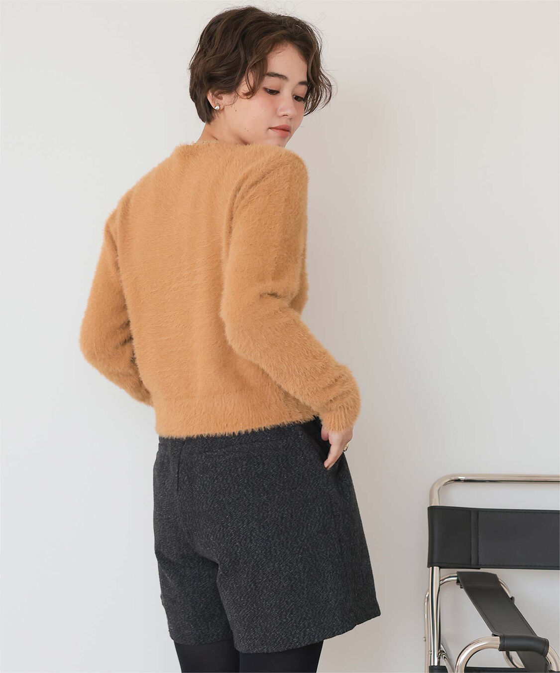 titivate「クルーネックミニシャギーニットカーディガン」|ニット・セーター|