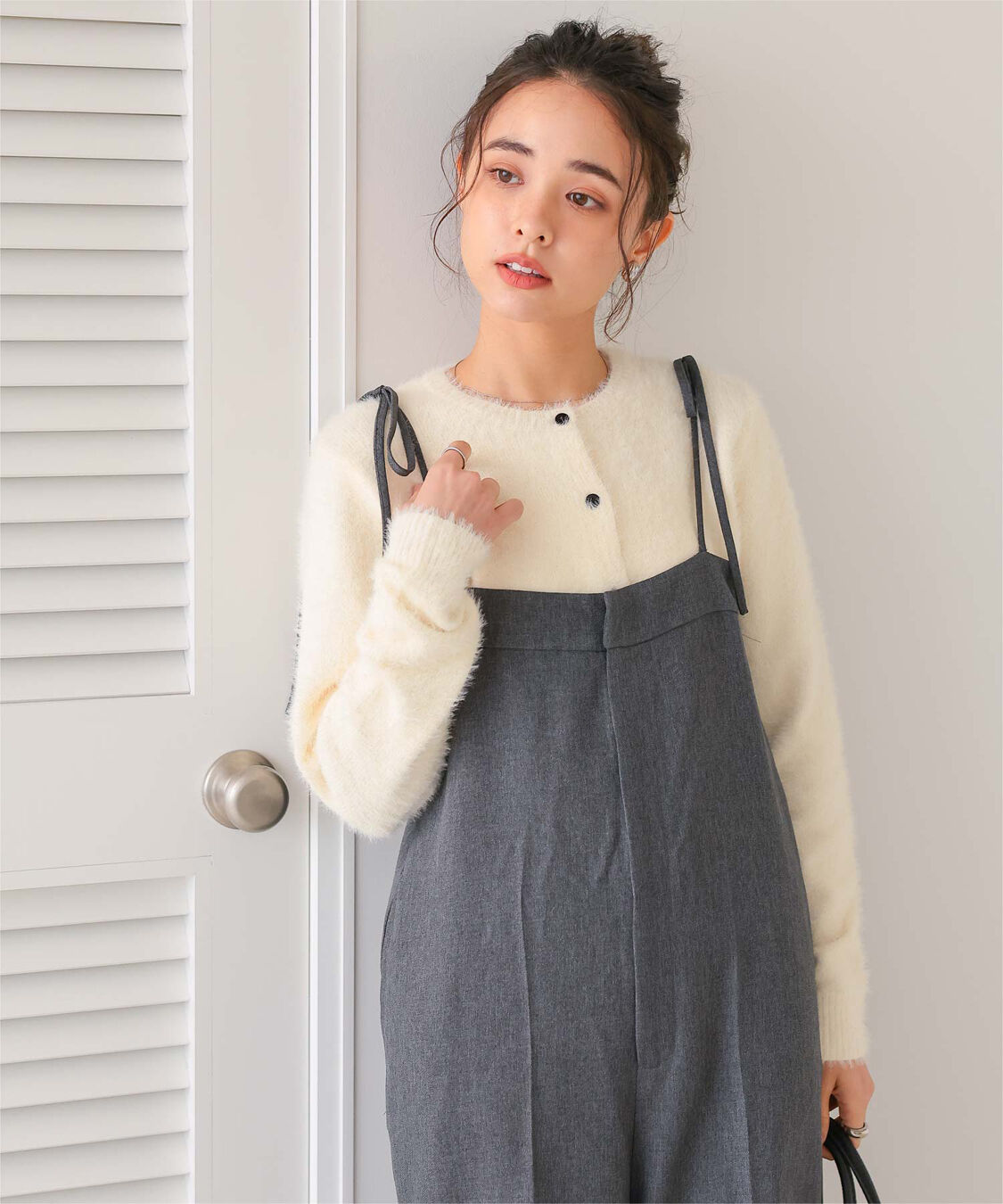 titivate「クルーネックミニシャギーニットカーディガン」|ニット・セーター|