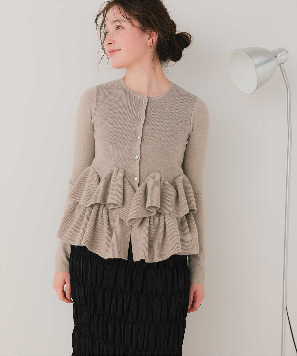 titivate「フリルヘムニットカーディガン」|ニット・セーター|