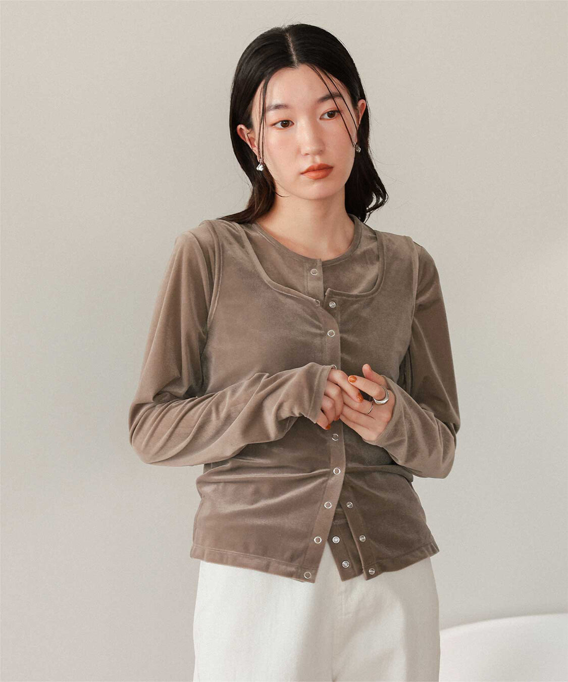 titivate「シアーベロアカーディガン」|カーディガン|