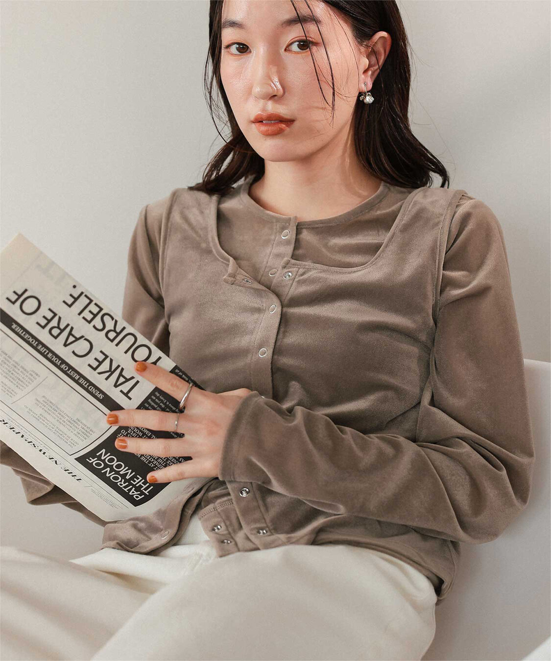 titivate「シアーベロアカーディガン」|カーディガン|